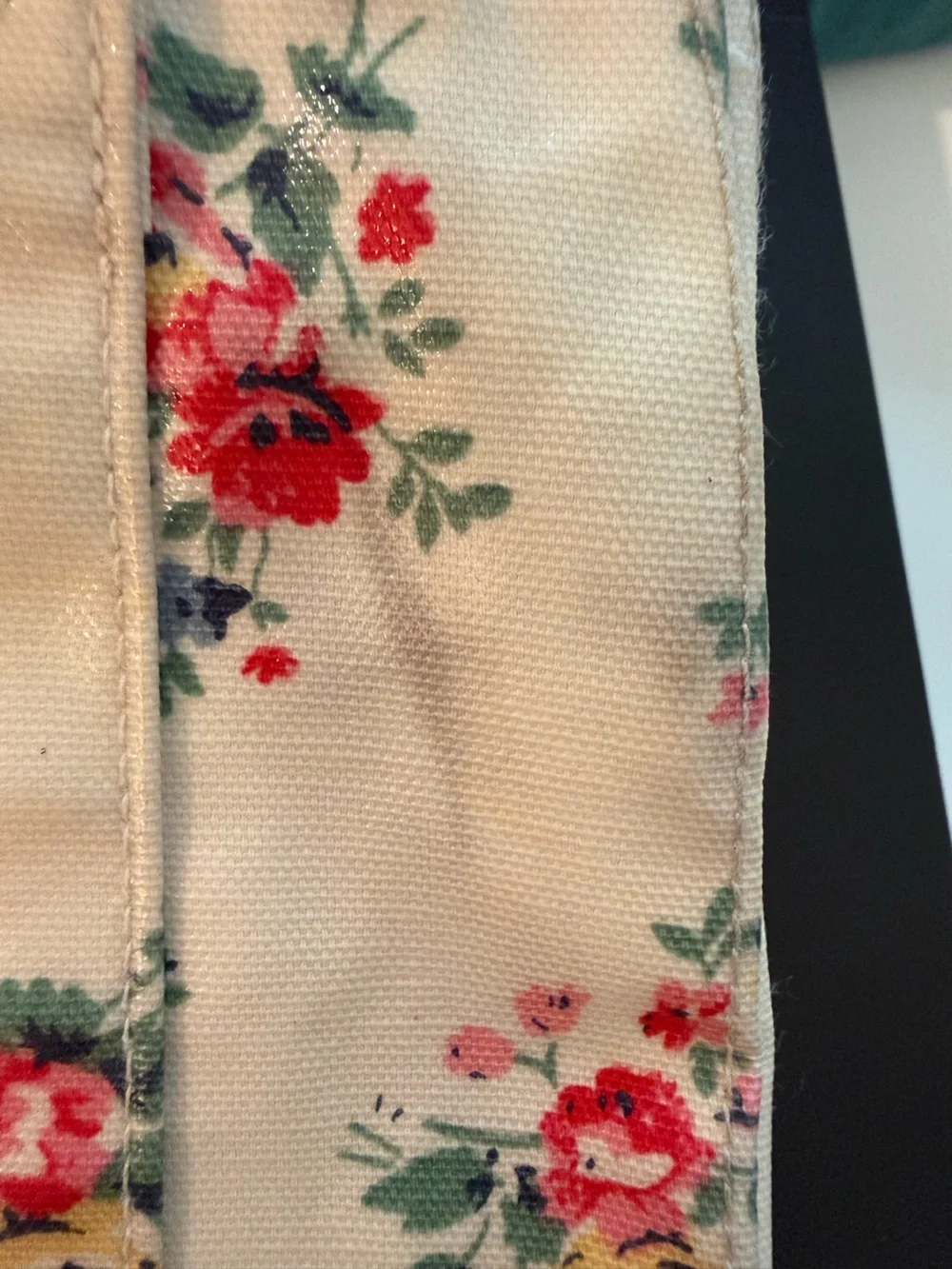 CATH KIDSTON floral print tote bag with pink, blue, and yellow flowers.